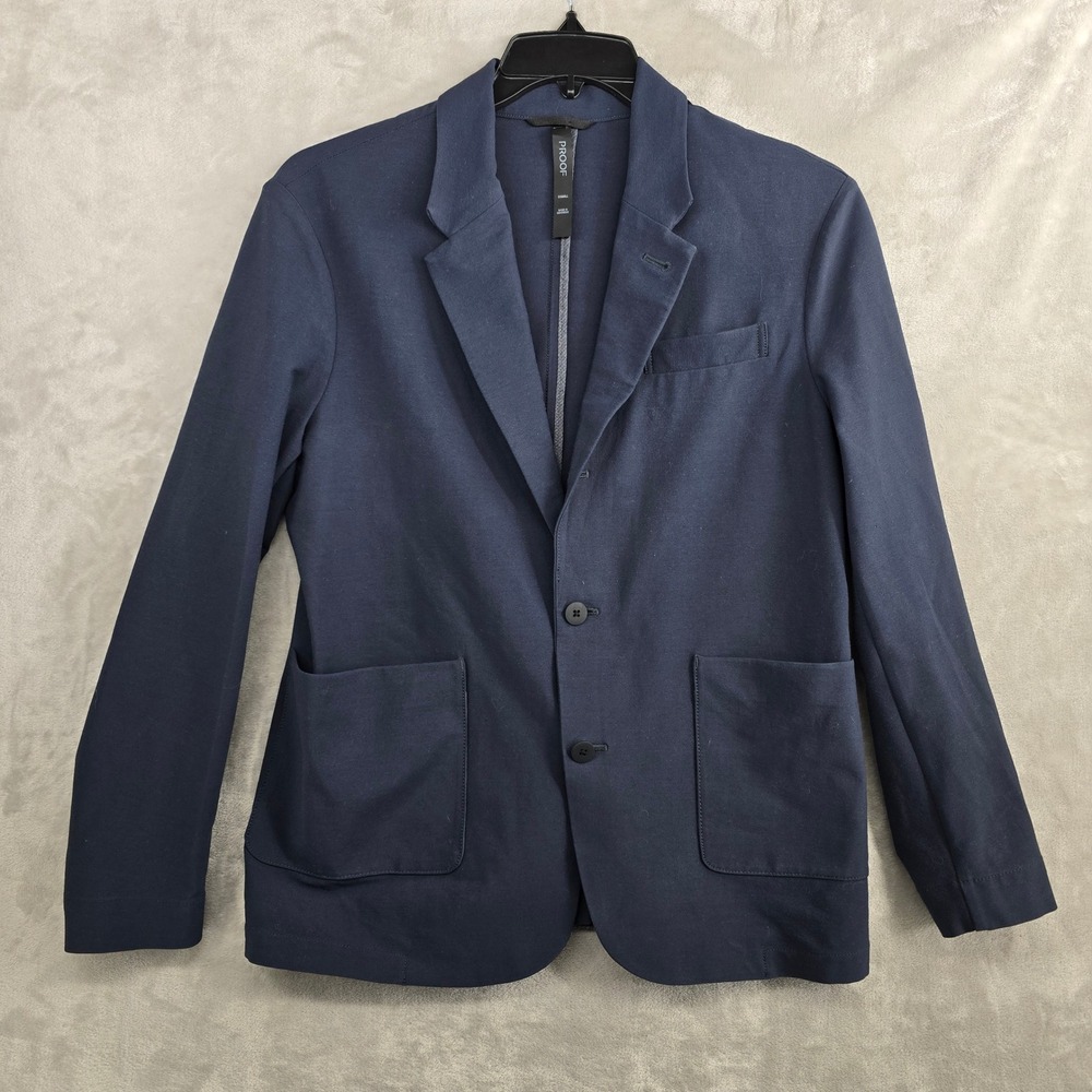 PROOF‎ Mens XS Blue 72 Hour Merino Wool Blend Blazer Jacket Modern Fit